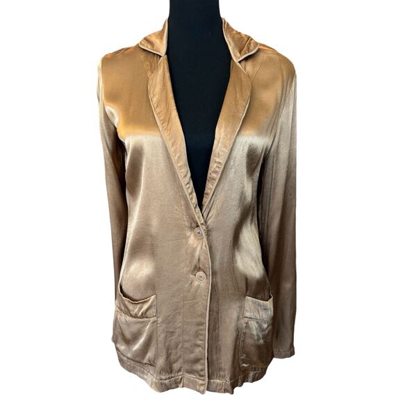 New ~ ELIE. ELIE TAHARI ~ Women's Satin Blazer Size S Fall Vibes - Picture 3 of 7
